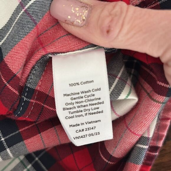 TALBOTS COTTON BUTTON FRONT SHIRT DECORATIVE PLAID SIZE S - Picture 10 of 11